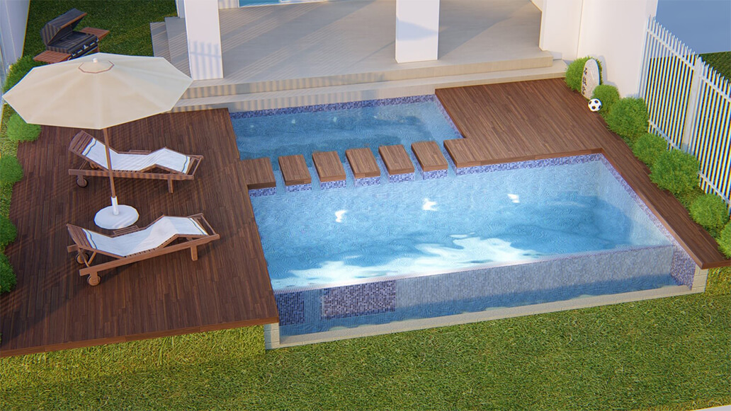 Pool and spa model in Panama west